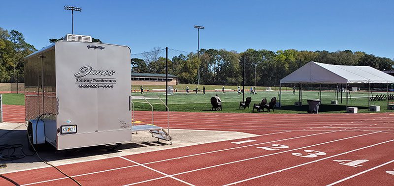 portable restroom trailer for sporting events