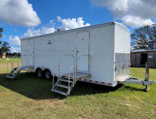 A long Jones restroom trailer