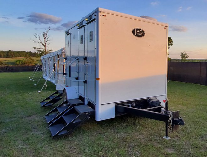 A multi stall Jones restroom trailer