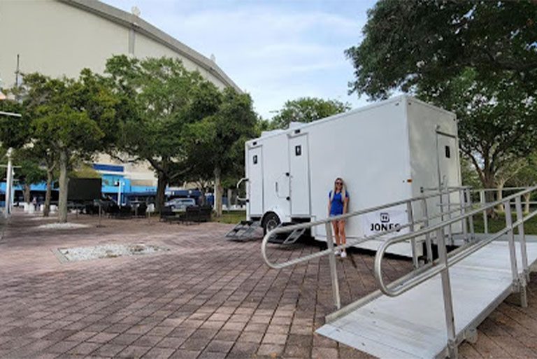 Portable restroom trailer